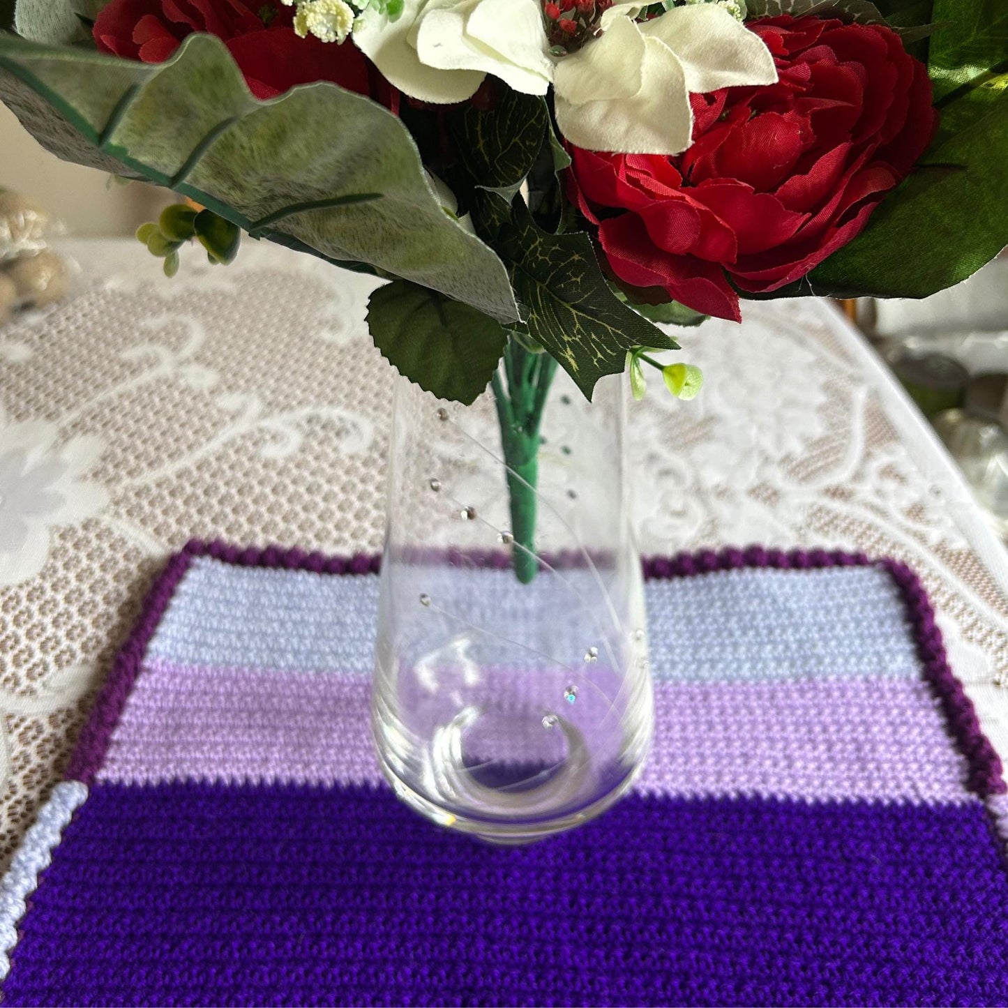 Shades of Purple Placemat with Bobble Edge