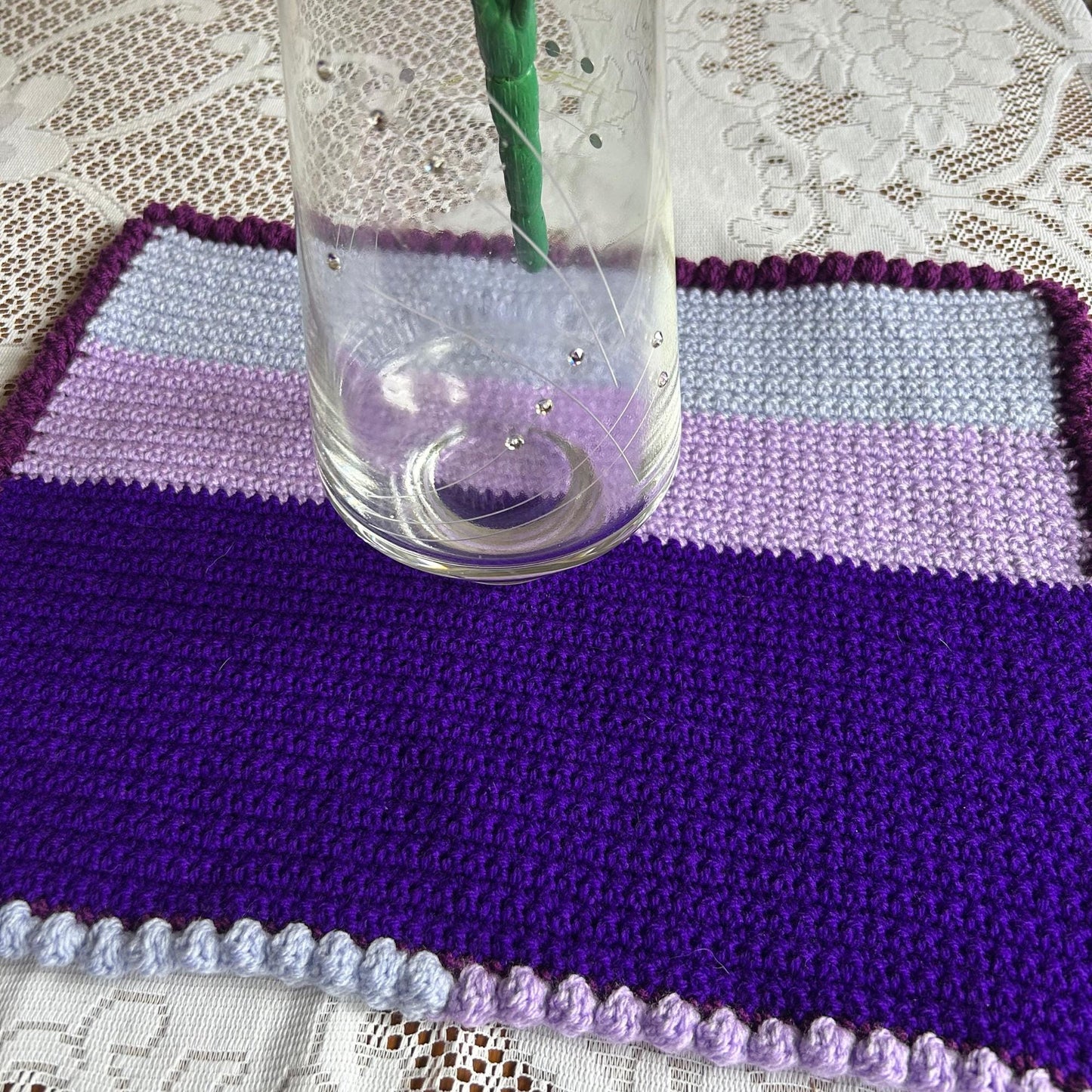 Shades of Purple Placemat with Bobble Edge