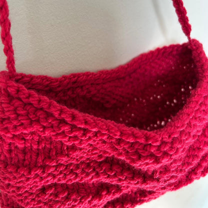 Small Knit Leaf Design Bag