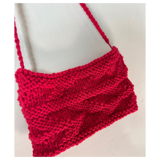 Small Knit Leaf Design Bag
