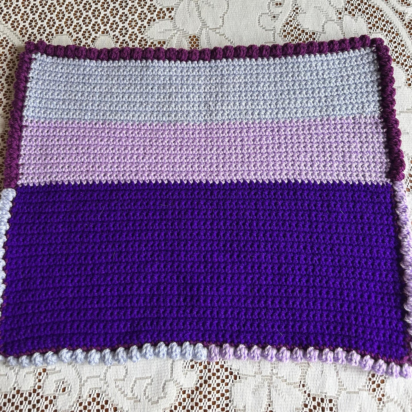 Shades of Purple Placemat with Bobble Edge