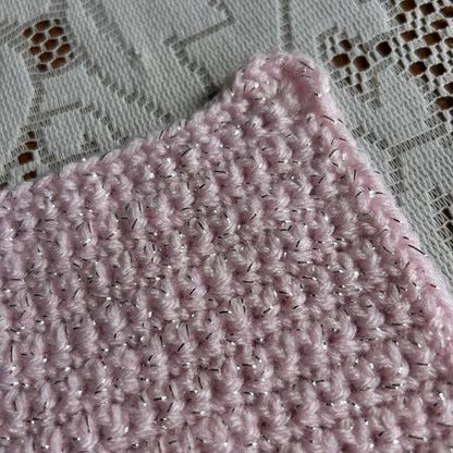 Small Sparkly Pink Placemat with Shell Corners
