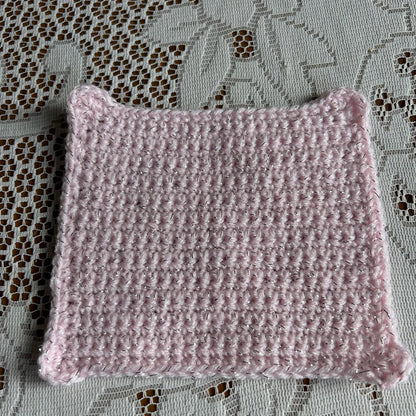 Small Sparkly Pink Placemat with Shell Corners