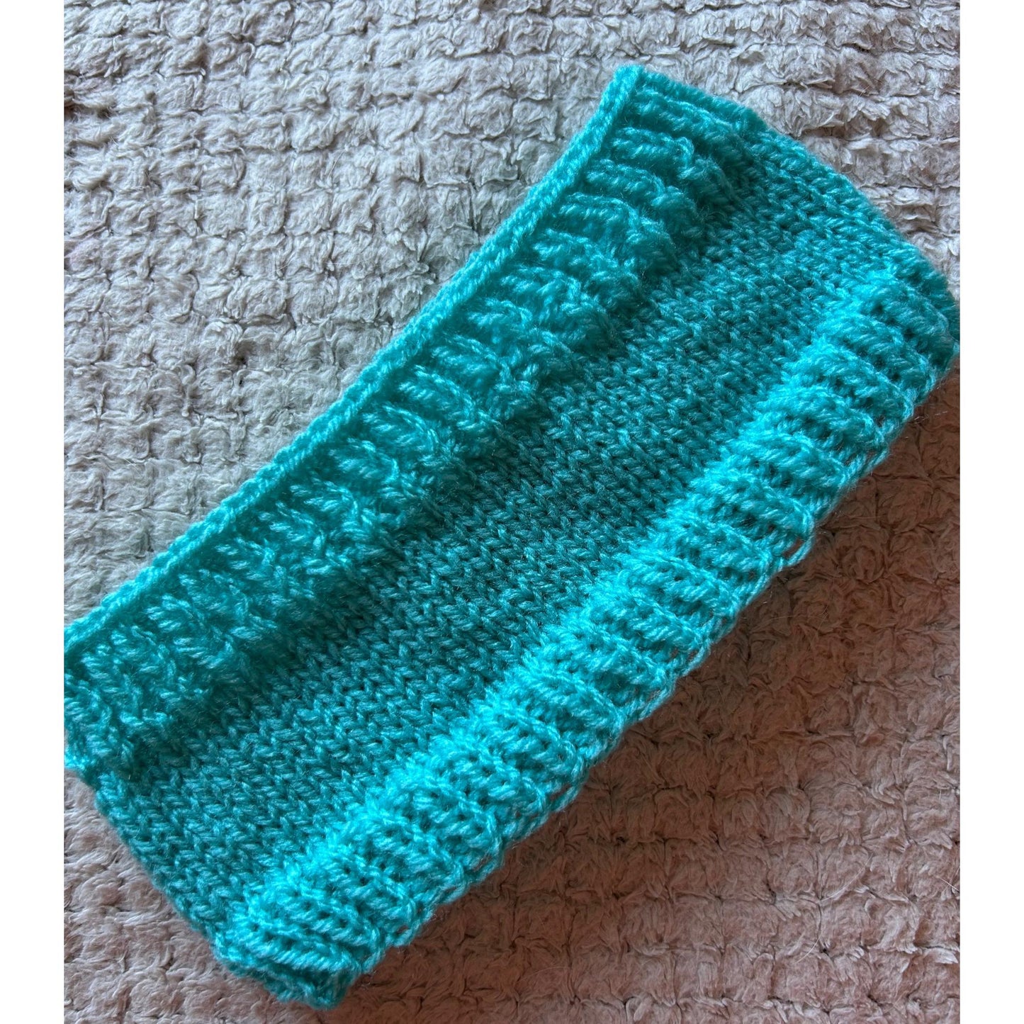 Turquoise Blue Hand Knitted Headband for Women and Girls
