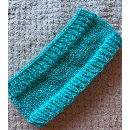 Turquoise Blue Hand Knitted Headband for Women and Girls
