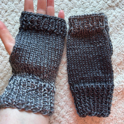 Shades of Grey Fingerless Gloves