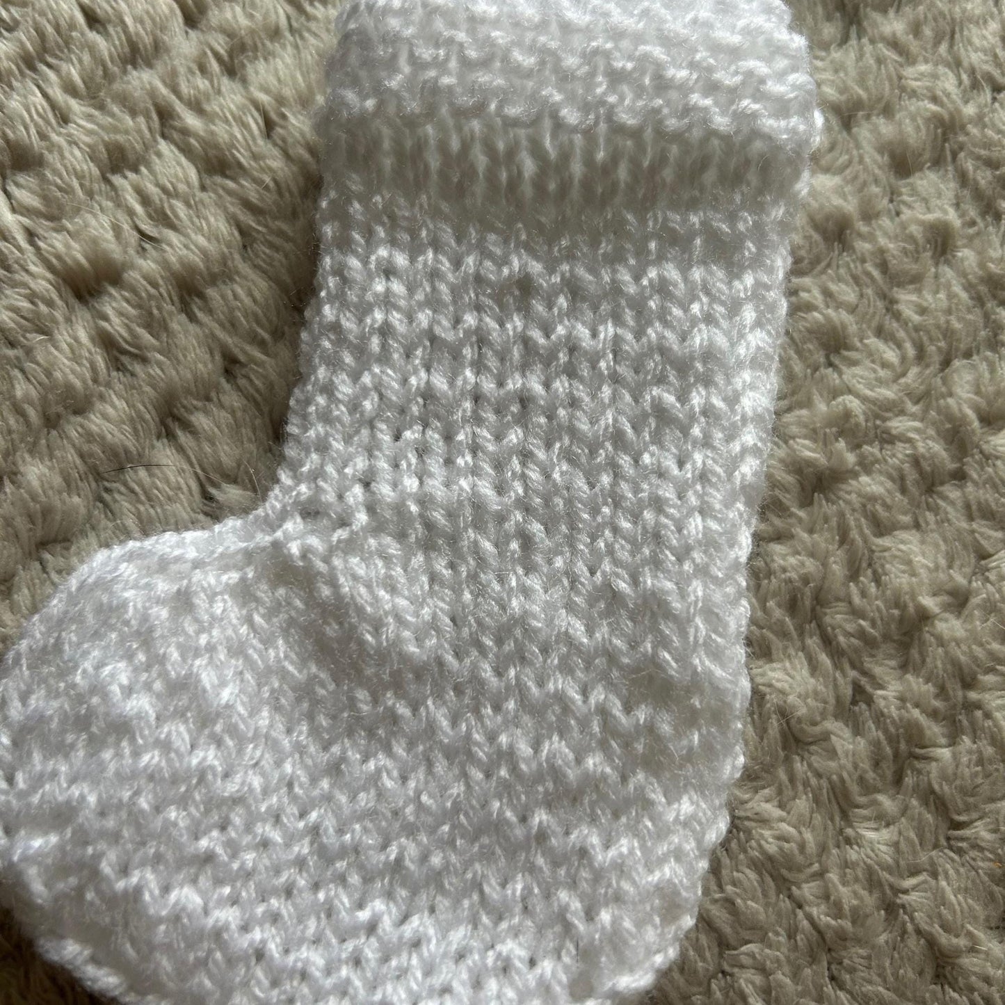 White Mini Christmas Stocking Festive Home Decor