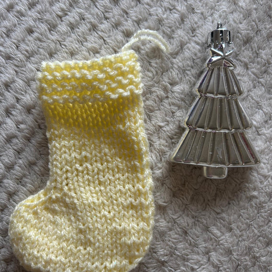 Glittery Yellow Mini Stocking for Christmas Home Decoration