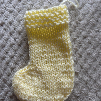 Glittery Yellow Mini Stocking for Christmas Home Decoration