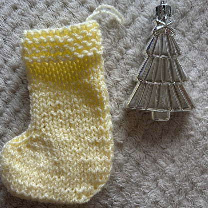 Glittery Yellow Mini Stocking for Christmas Home Decoration