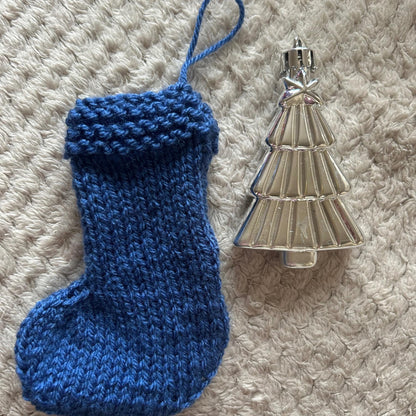Blue Mini Stocking for Christmas Tree Decor