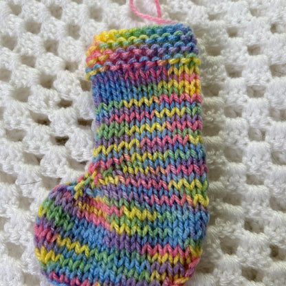 Brightly Coloured Mini Christmas Tree Stocking