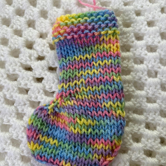 Brightly Coloured Mini Christmas Tree Stocking