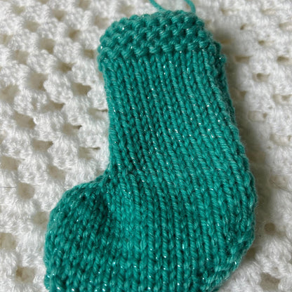 Sparkly Green Mini Christmas Tree Stocking
