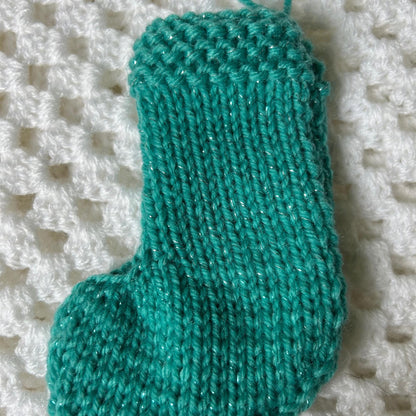 Sparkly Green Mini Christmas Tree Stocking