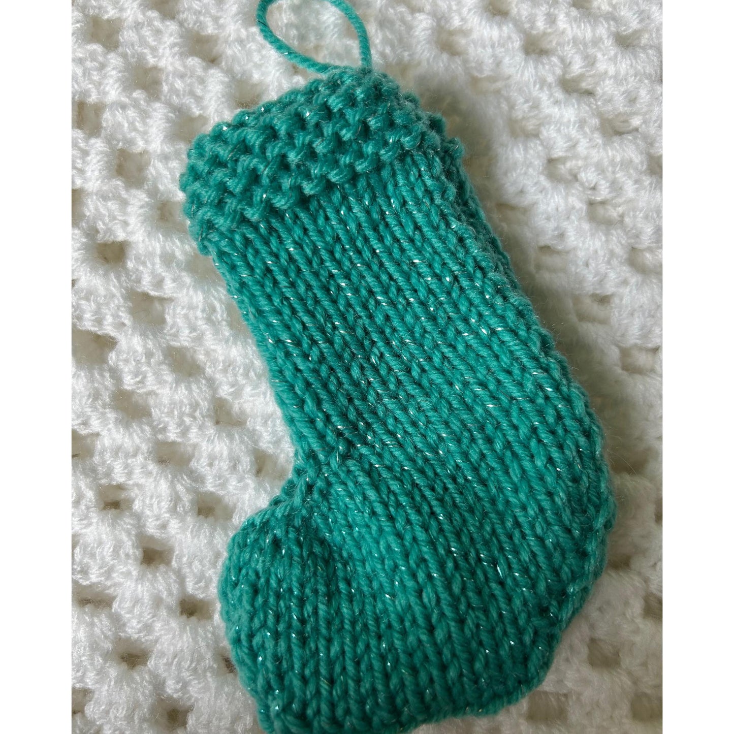 Sparkly Green Mini Christmas Tree Stocking