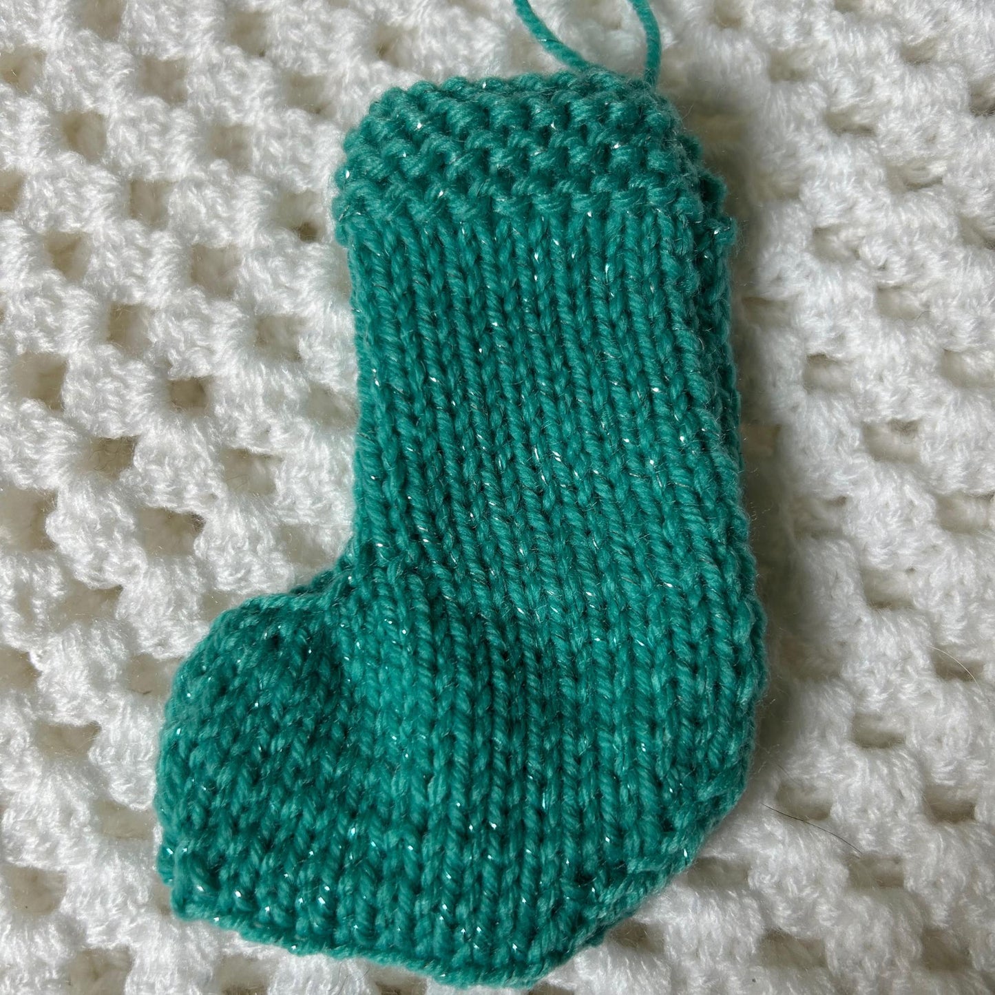Sparkly Green Mini Christmas Tree Stocking