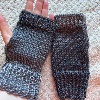 Shades of Grey Fingerless Gloves