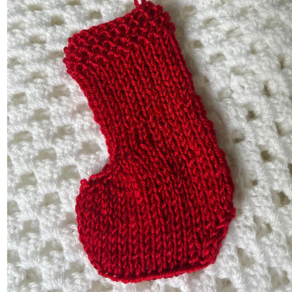 Red Knitted Mini Stocking for Christmas Decor