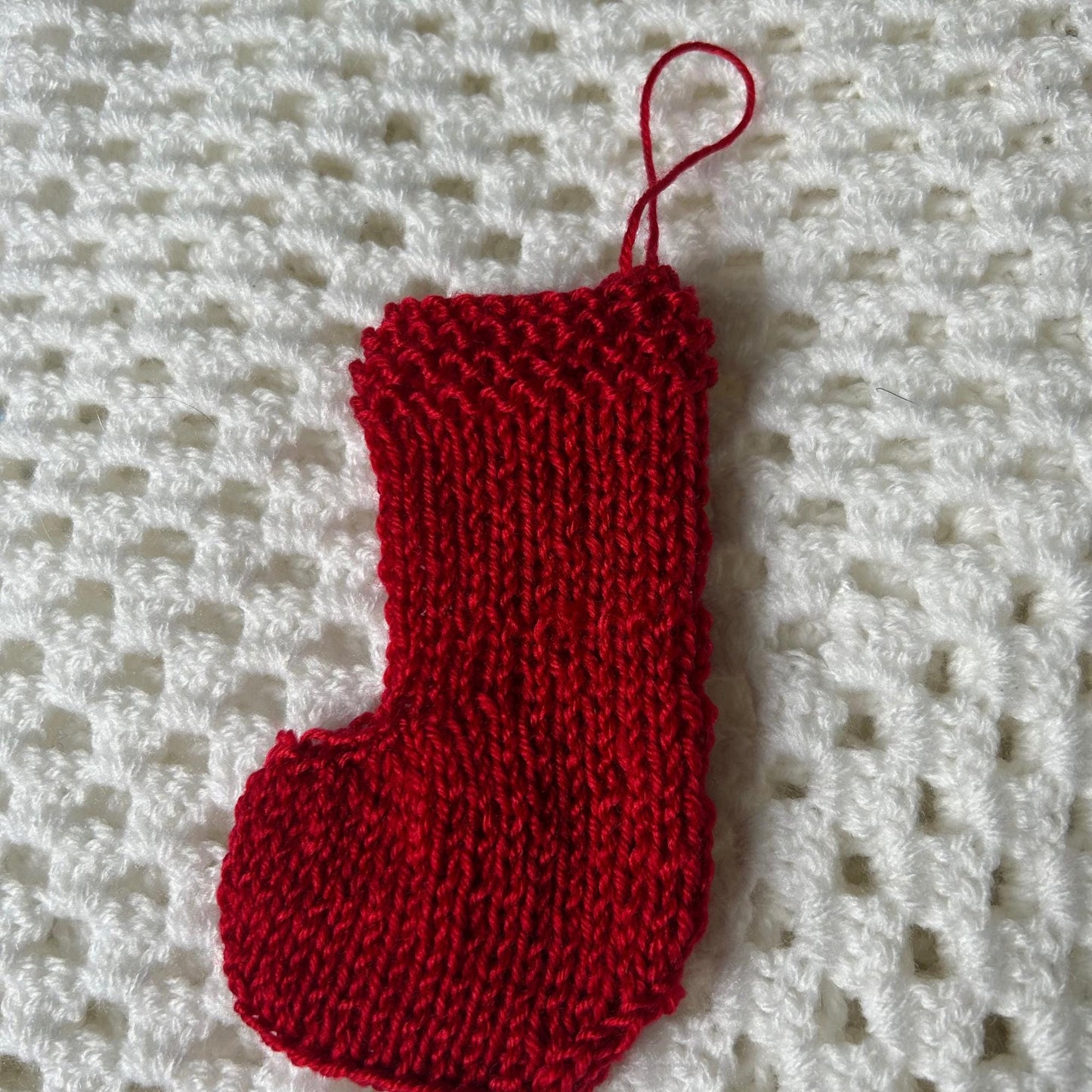 Red Knitted Mini Stocking for Christmas Decor