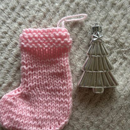 Pink Mini Stocking for Christmas Home Decoration