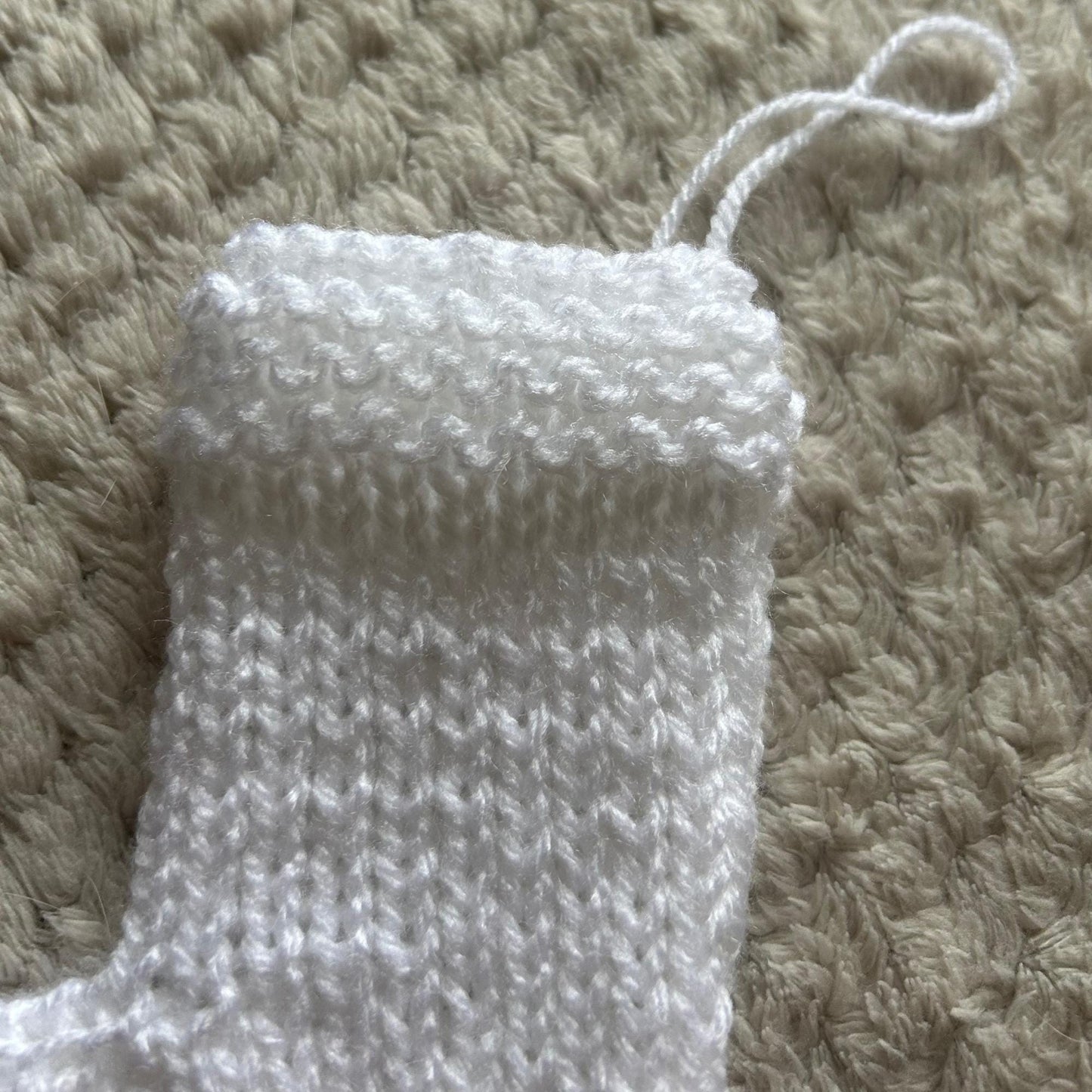 White Mini Christmas Stocking Festive Home Decor