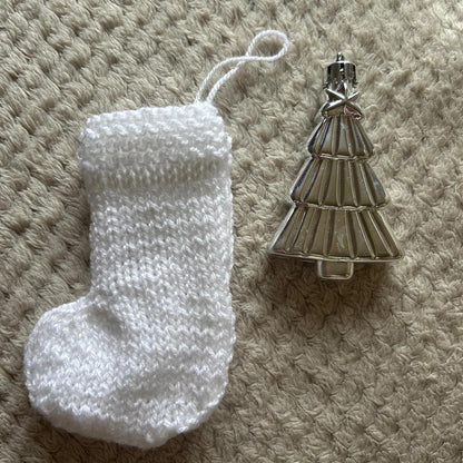 White Mini Christmas Stocking Festive Home Decor