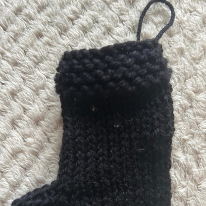 Black Christmas Knitted Mini Stocking