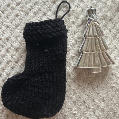 Black Christmas Knitted Mini Stocking