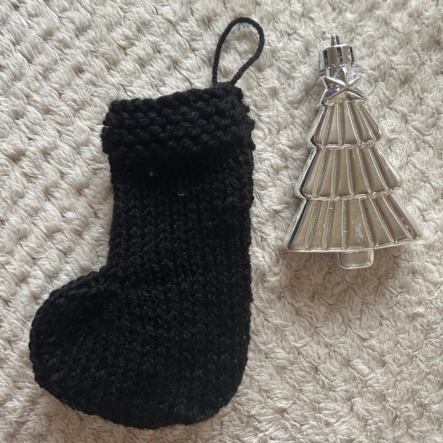 Black Christmas Knitted Mini Stocking
