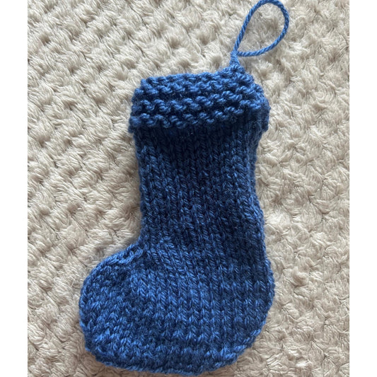 Blue Mini Stocking for Christmas Tree Decor