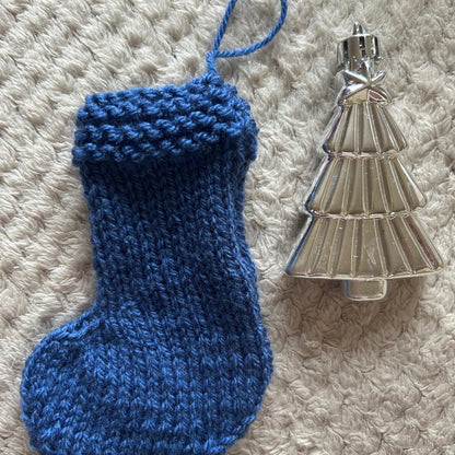 Blue Mini Stocking for Christmas Tree Decor