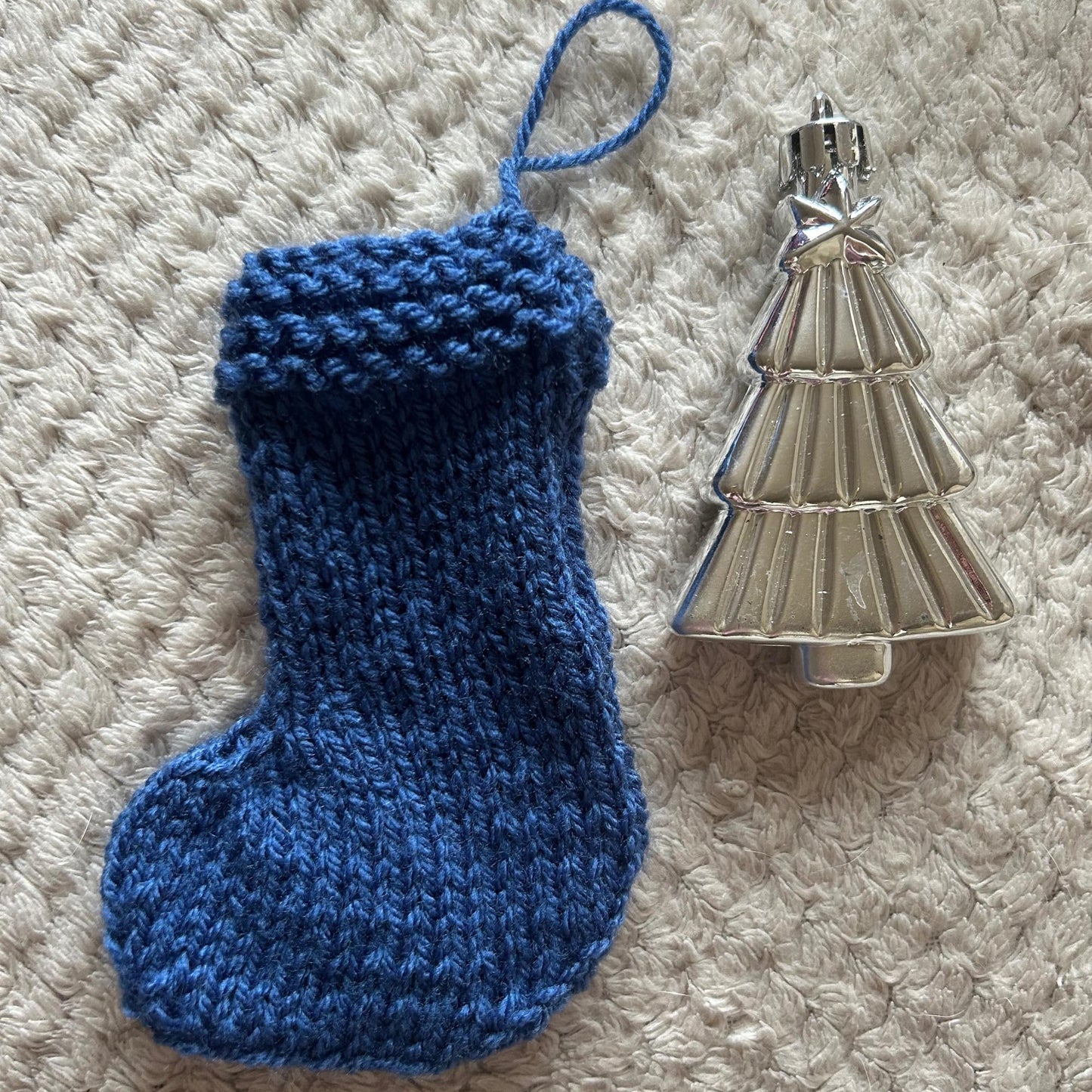 Blue Mini Stocking for Christmas Tree Decor