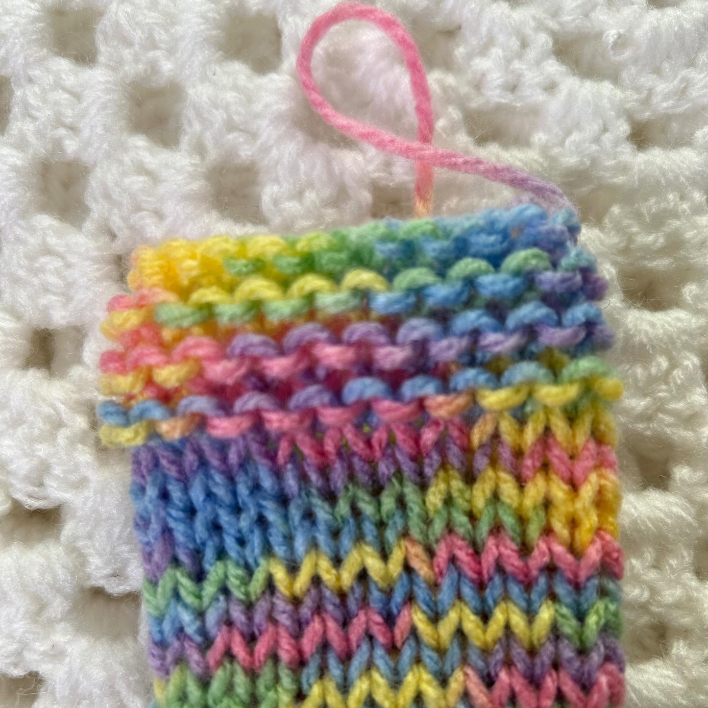 Brightly Coloured Mini Christmas Tree Stocking