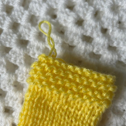 Yellow Mini Stocking for Festive Home Decor