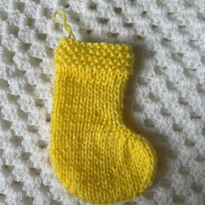 Yellow Mini Stocking for Festive Home Decor