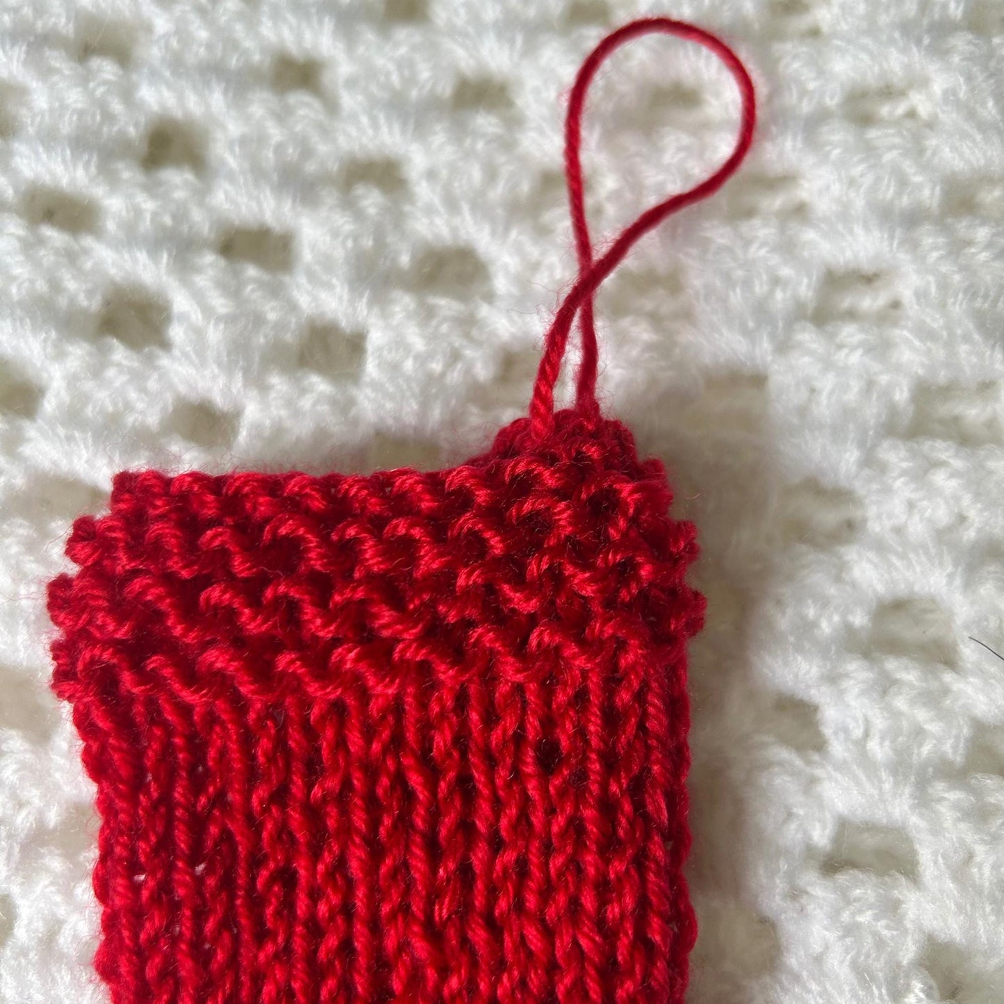Red Knitted Mini Stocking for Christmas Decor