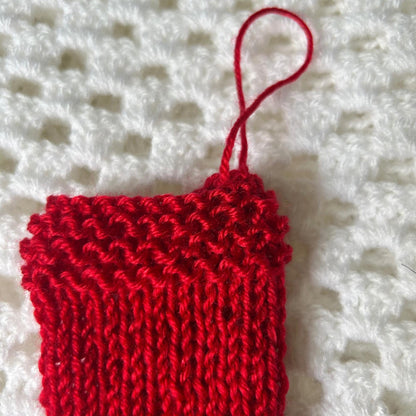 Red Knitted Mini Stocking for Christmas Decor