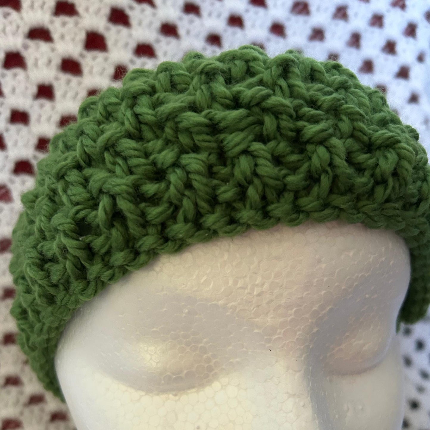 Handmade Green Chunky Knit Headband, One of a Kind, Ready to Ship
