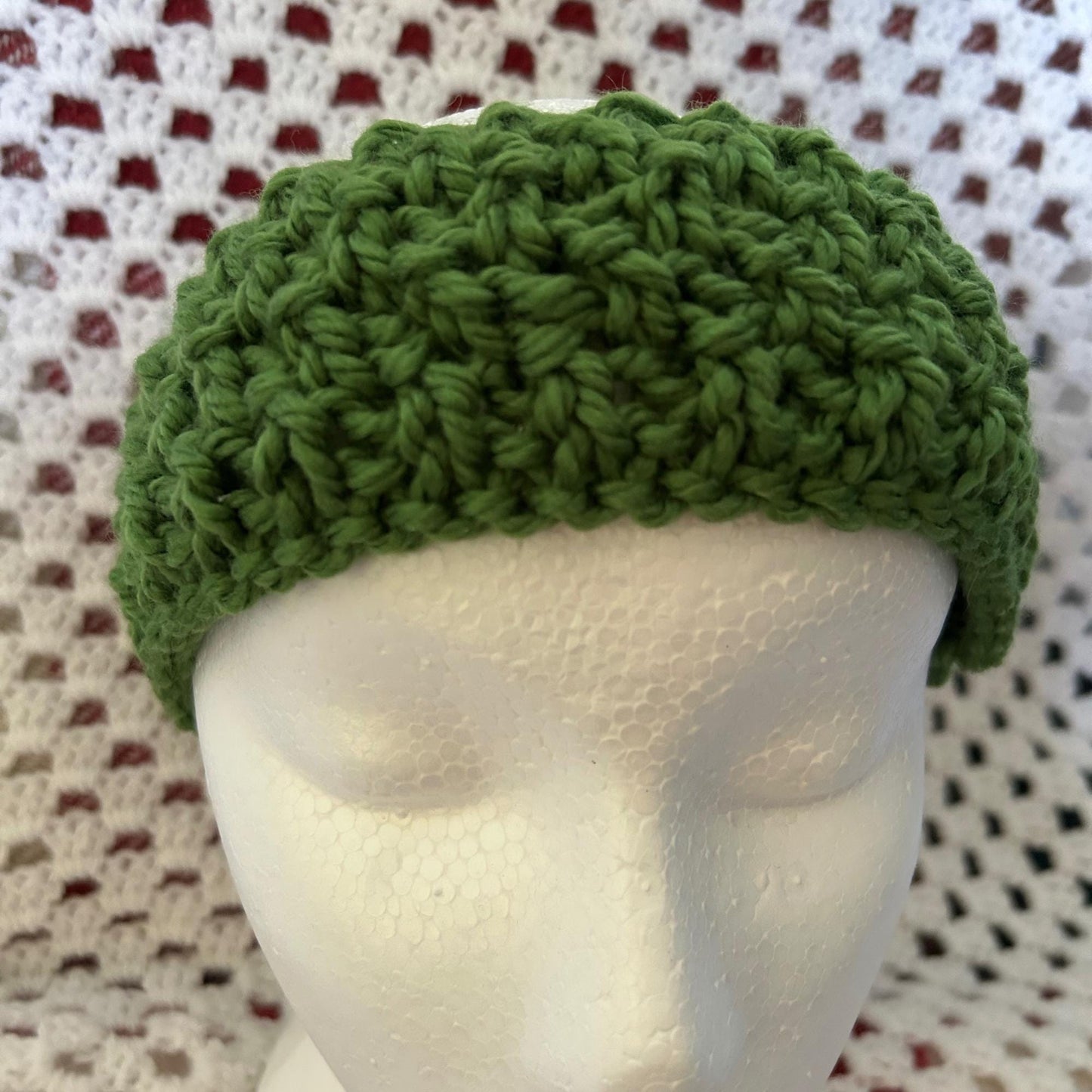Handmade Green Chunky Knit Headband, One of a Kind, Ready to Ship