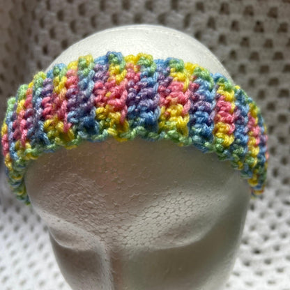 Slim Bright Rainbow Colour Ribbed Head and Hair Band