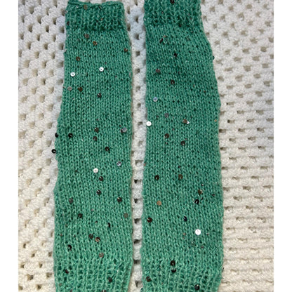 Long Green Sequin Fingerless Gloves for Formal Prom and Weddings