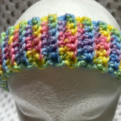 Slim Bright Rainbow Colour Ribbed Head and Hair Band