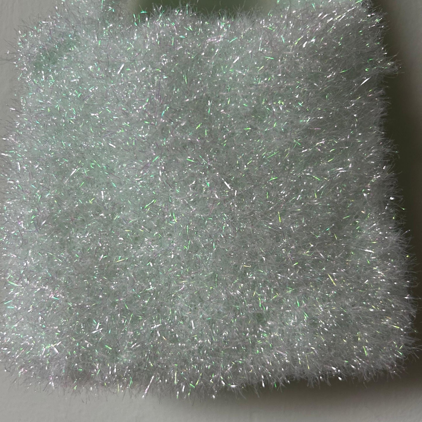 Green Tinsel Effect Knitted Purse, Glass Silk Yarn Bag, Night Out Accessory